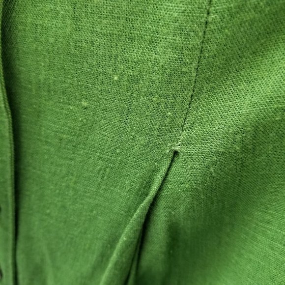 Modcloth Olive Green  Pleated Midi Skirt Linen Rayon 20 - Picture 7 of 11